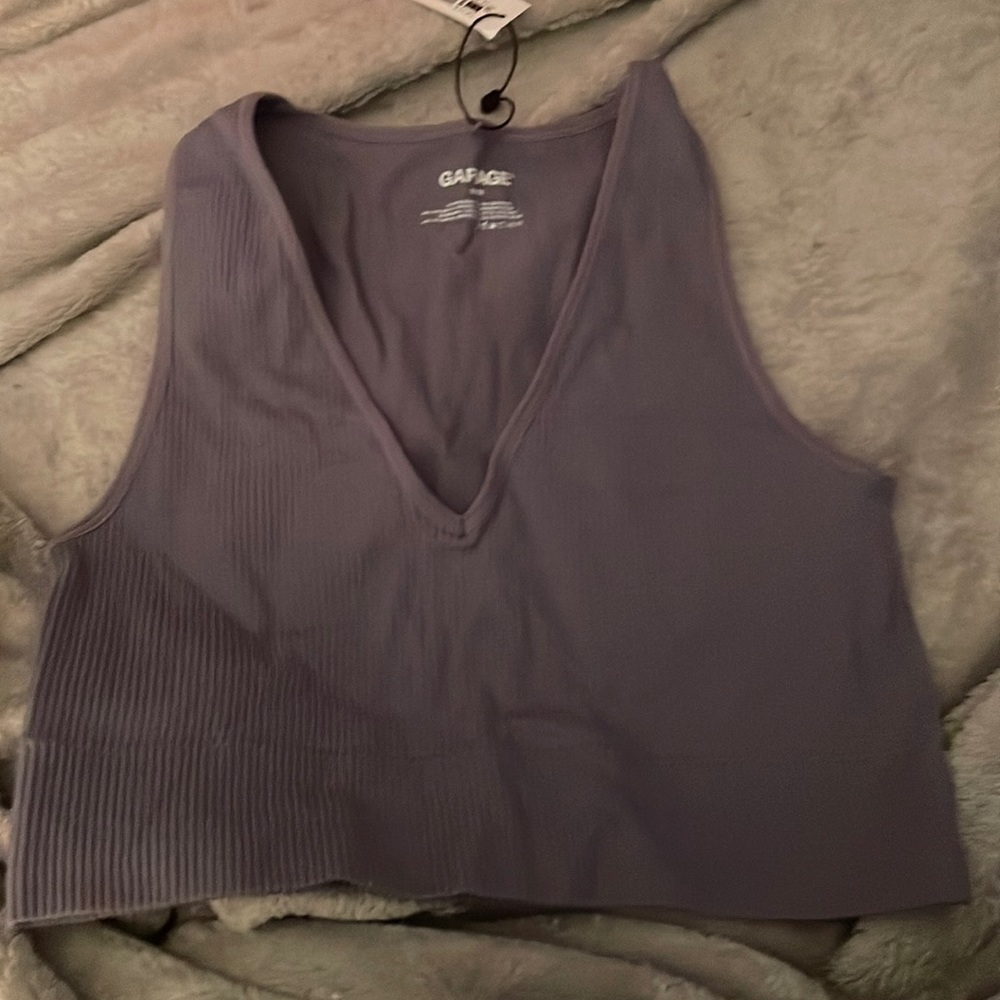 dark purple garage crop top